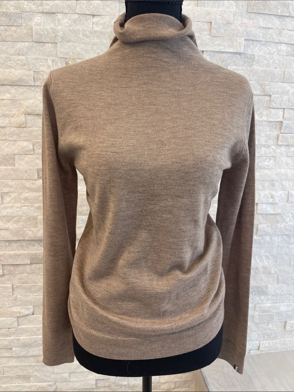 Women's Brown Cowl Neck Sweater - Soft Lightweight Knit